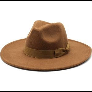 New Camel color Fedora Riding Streetwear fashion wide brim ribbon adjustable hat